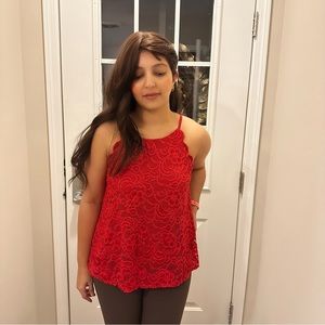RED LACE TOP || SIZE M